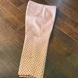 J. Crew Gold + Coral Pink Metallic Pants | Size 12
